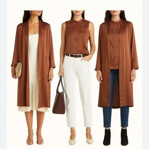 DR2 Espresso Open Front Satin Duster